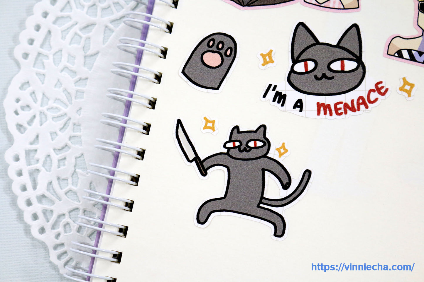 Menace Knife Cat A6 Sticker Sheet