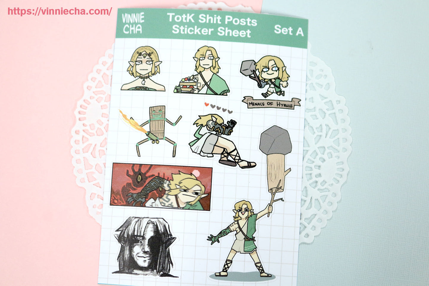TOTK Zelda Shit Post A6 Sticker Sheet