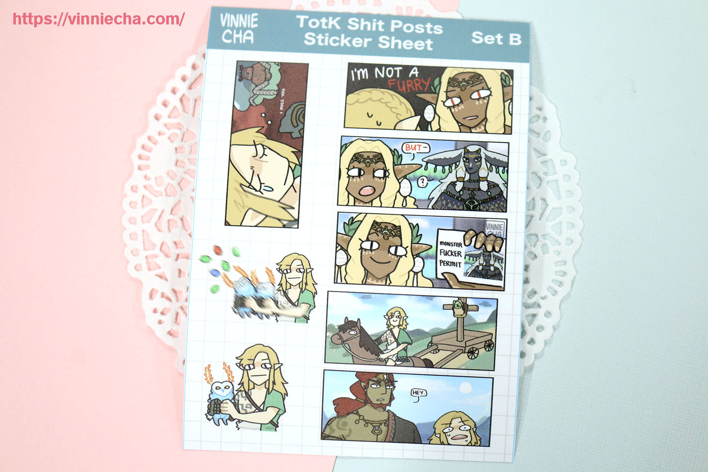 TOTK Zelda Shit Post A6 Sticker Sheet