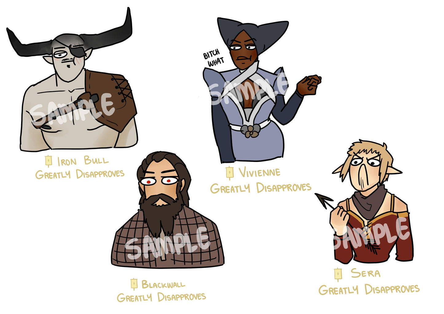 Dragon Age Inquisition Disapproval Vinyl Stickers