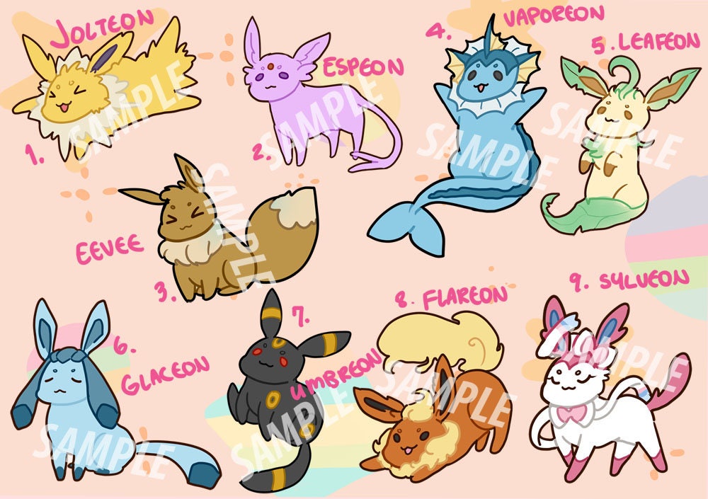 Eeveelution Vinyl Stickers