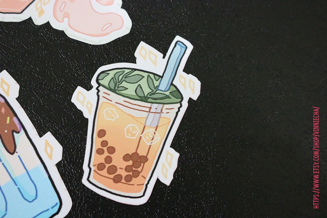 Bubble Tea Vinyl A6 Sticker Sheet