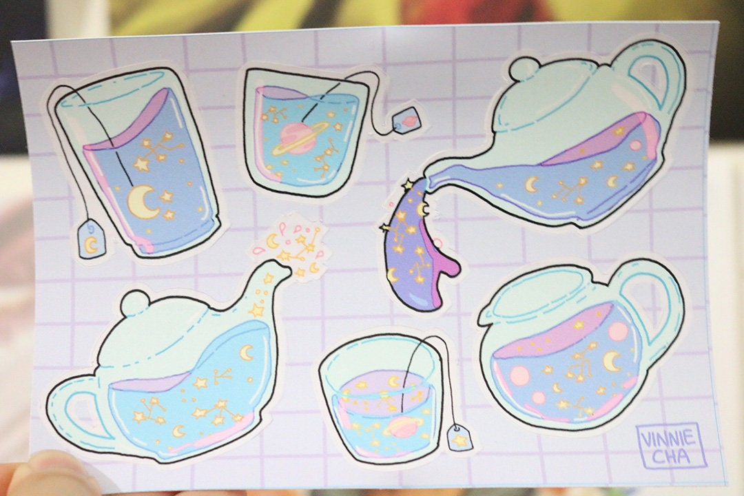 Cosmic Tea A6 Sticker Sheet