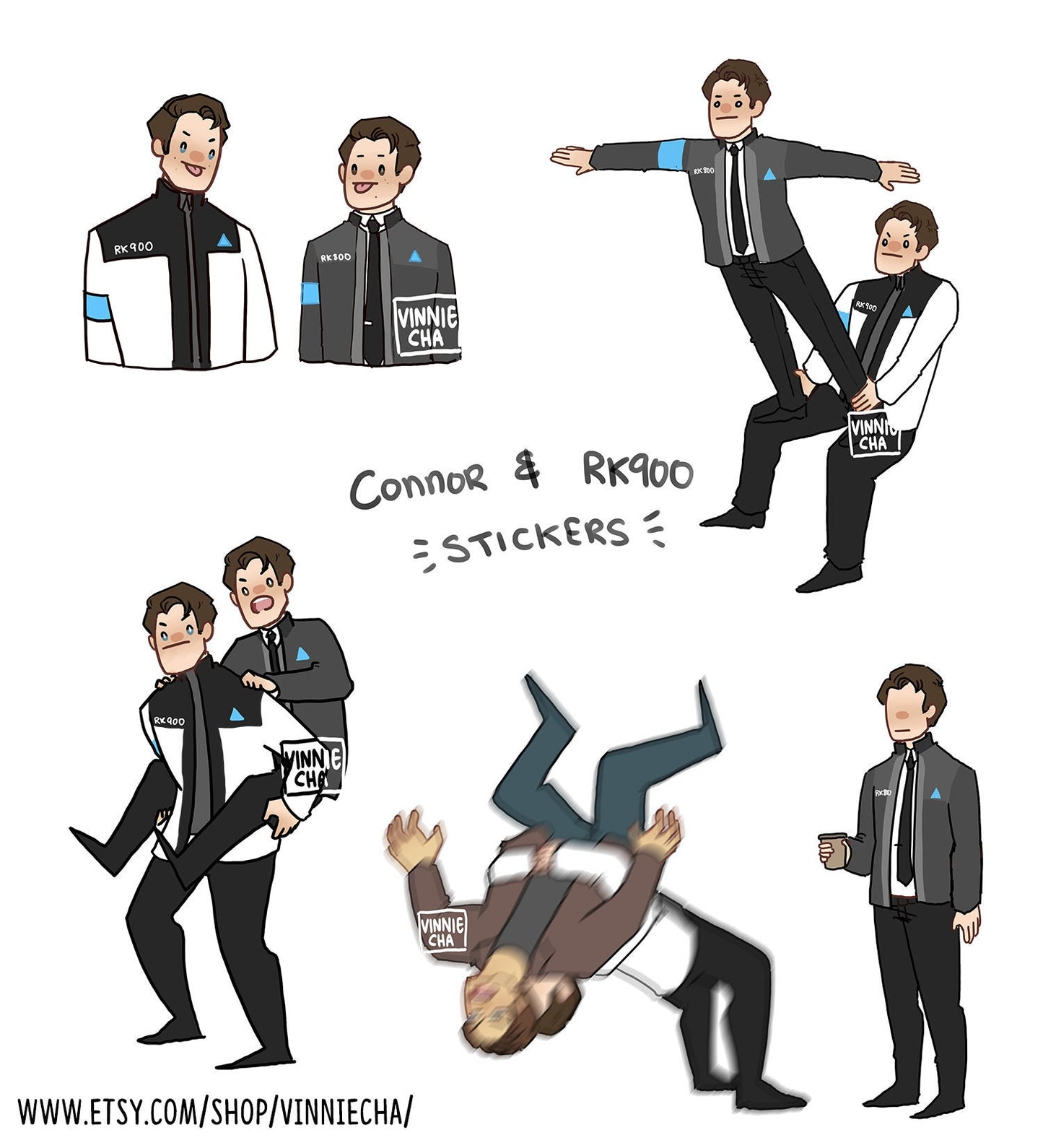 Connor & RK900 Vinyl Stickers