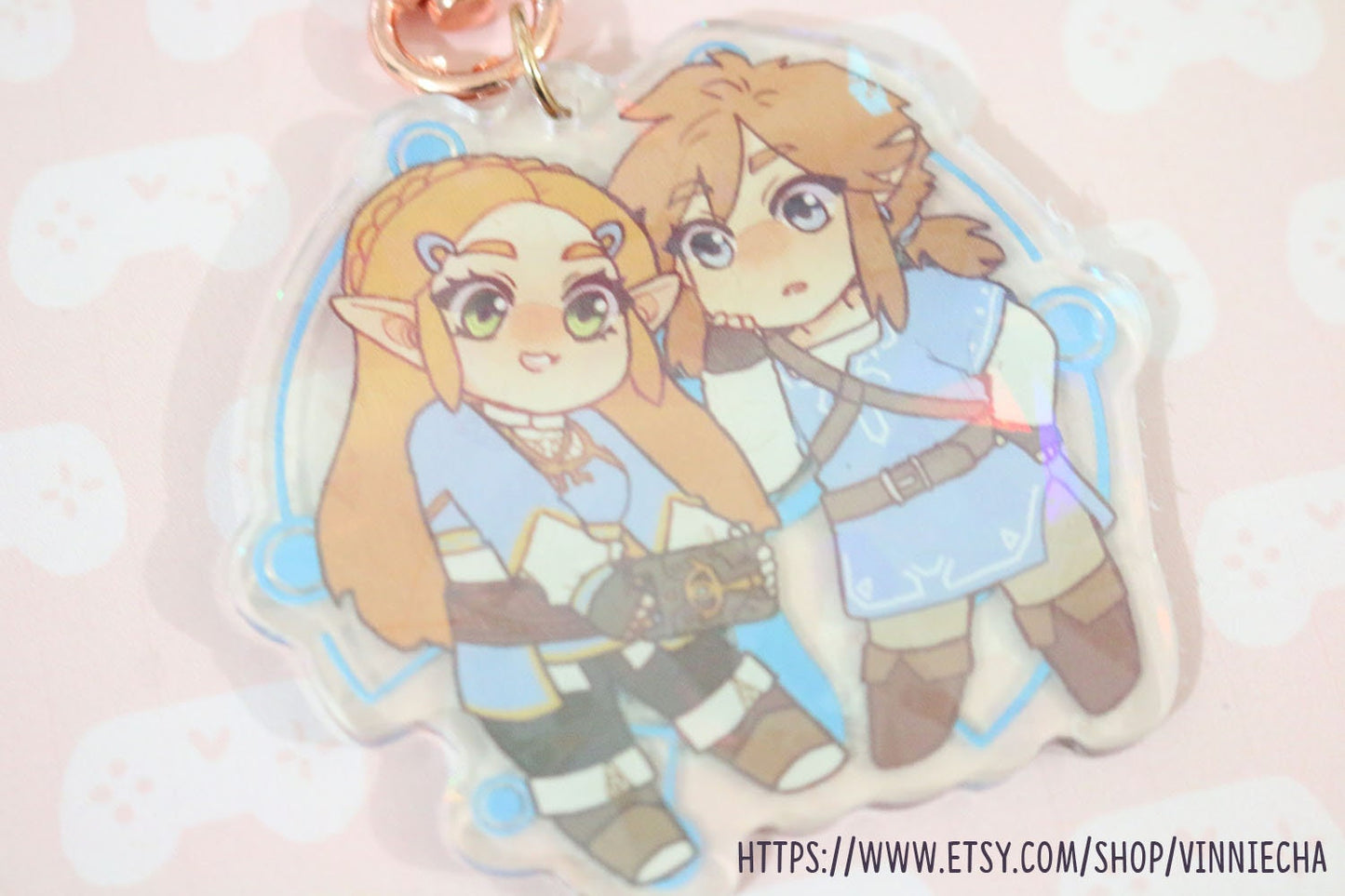 BoTW Link & Zelda Holographic Acrylic Charm