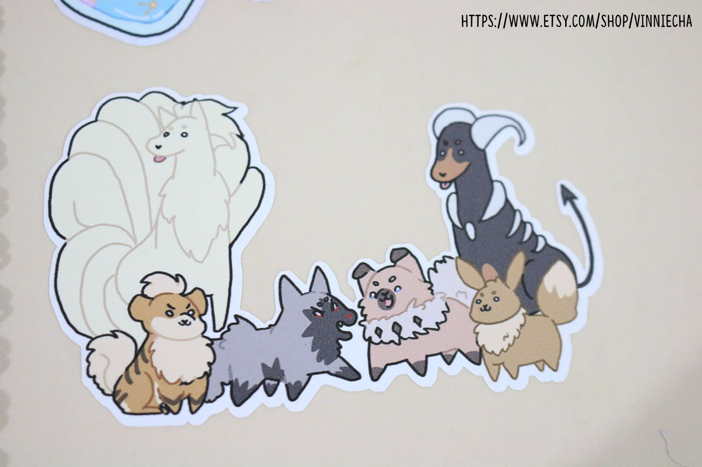 Pokemon Dogs Vinyl Sticker