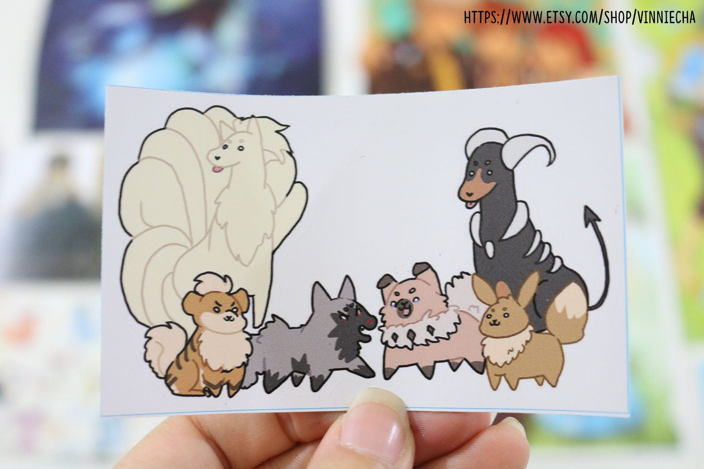 Pokemon Dogs Vinyl Sticker