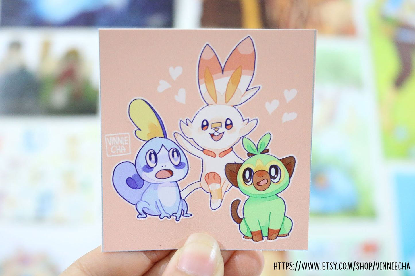 Pokemon Galar Starters Vinyl Sticker | Scorbunny | Sobble | Grooky