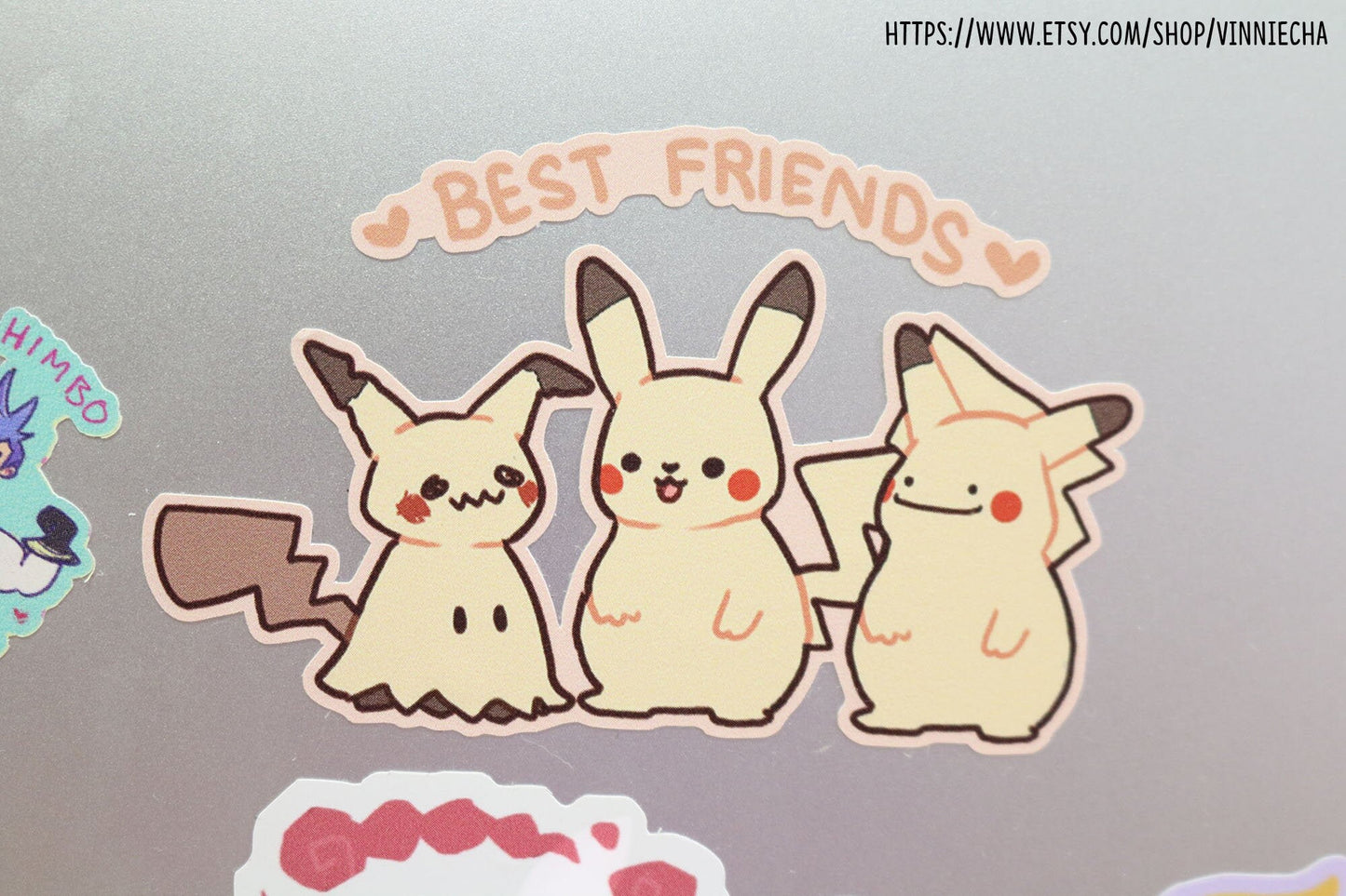 Pokemon | Pikachu, Mimikyu, Ditto | Best Friends Vinyl Sticker