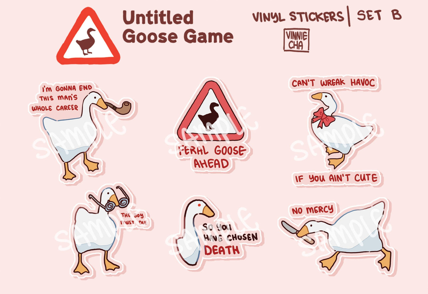 Untitled Goose Game Vinyl Stickers | Set B