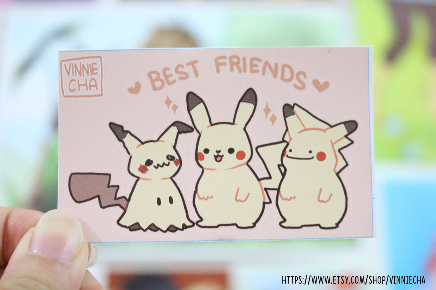 Pokemon | Pikachu, Mimikyu, Ditto | Best Friends Vinyl Sticker