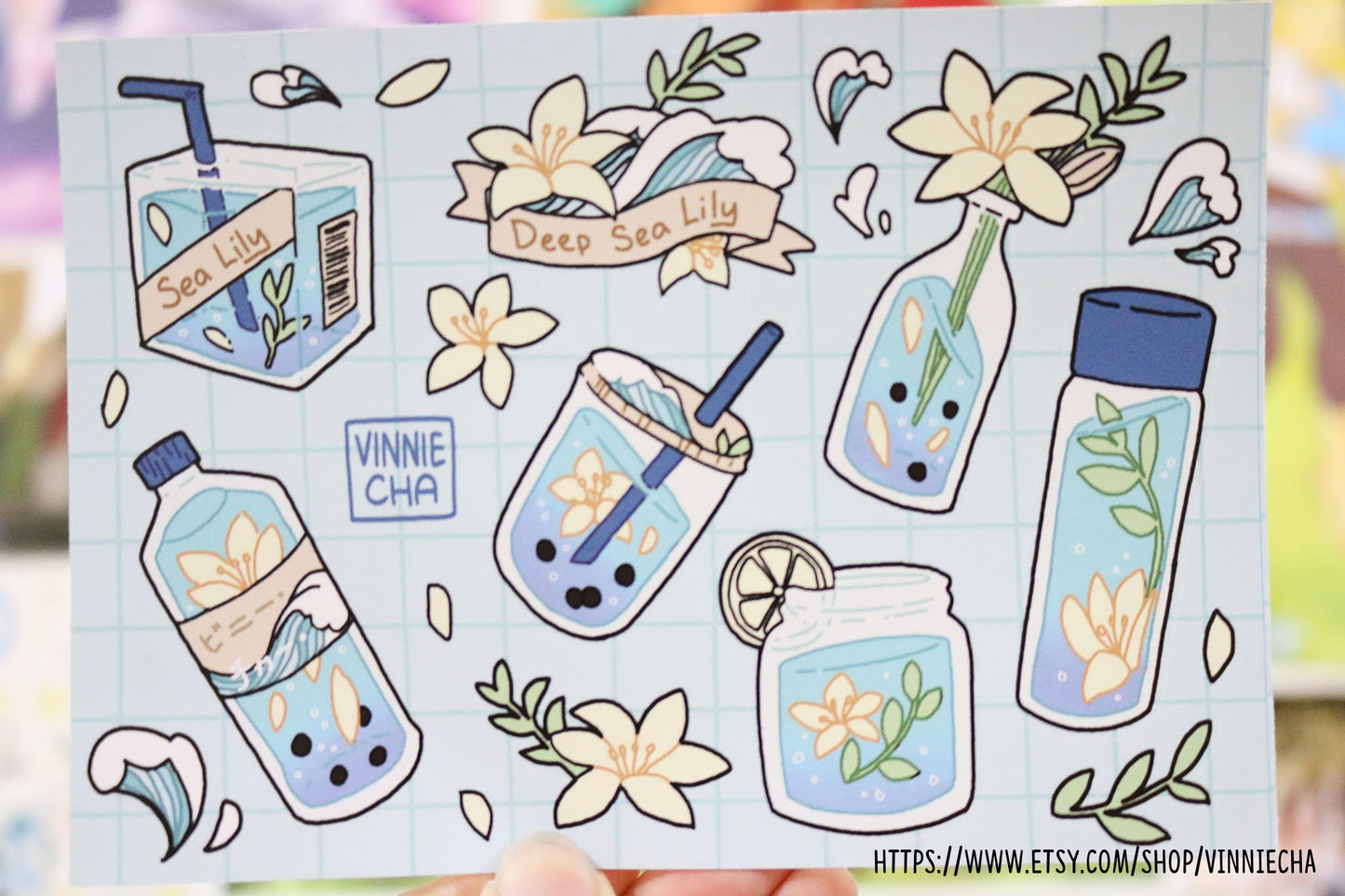 Deep Sea Lily A6 Sticker Sheet