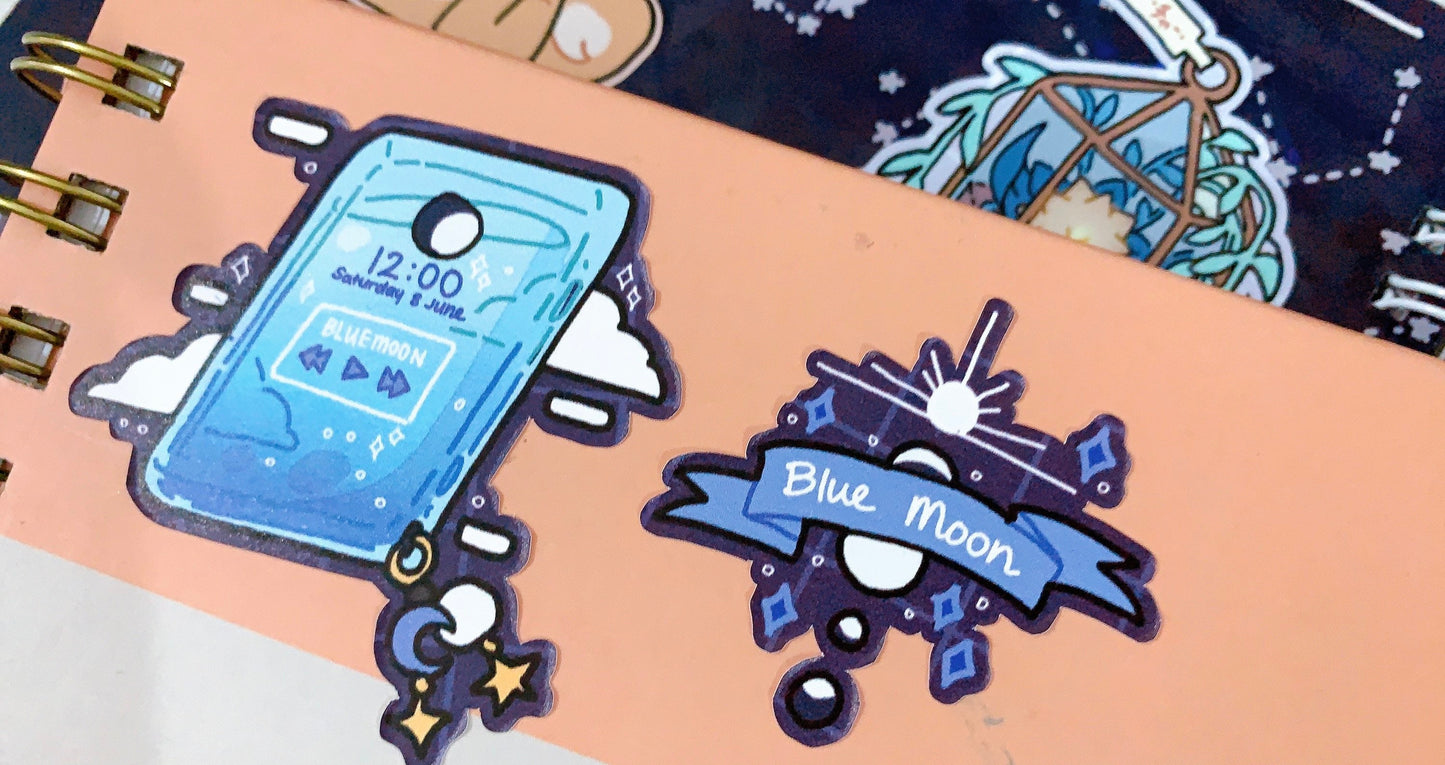 Blue Moon A6 Sticker Sheet