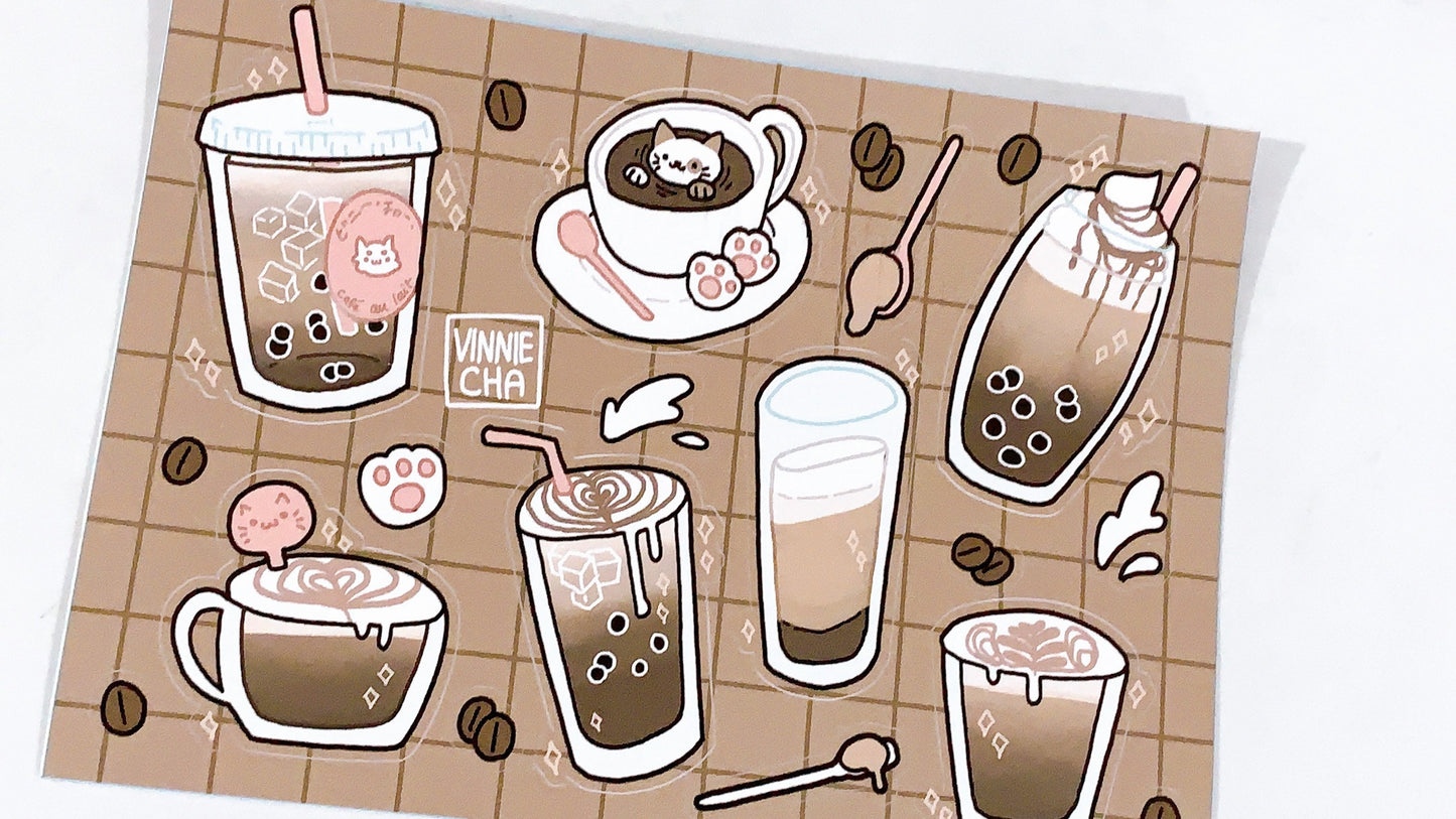 Cafe au Lait A6 Sticker Sheet