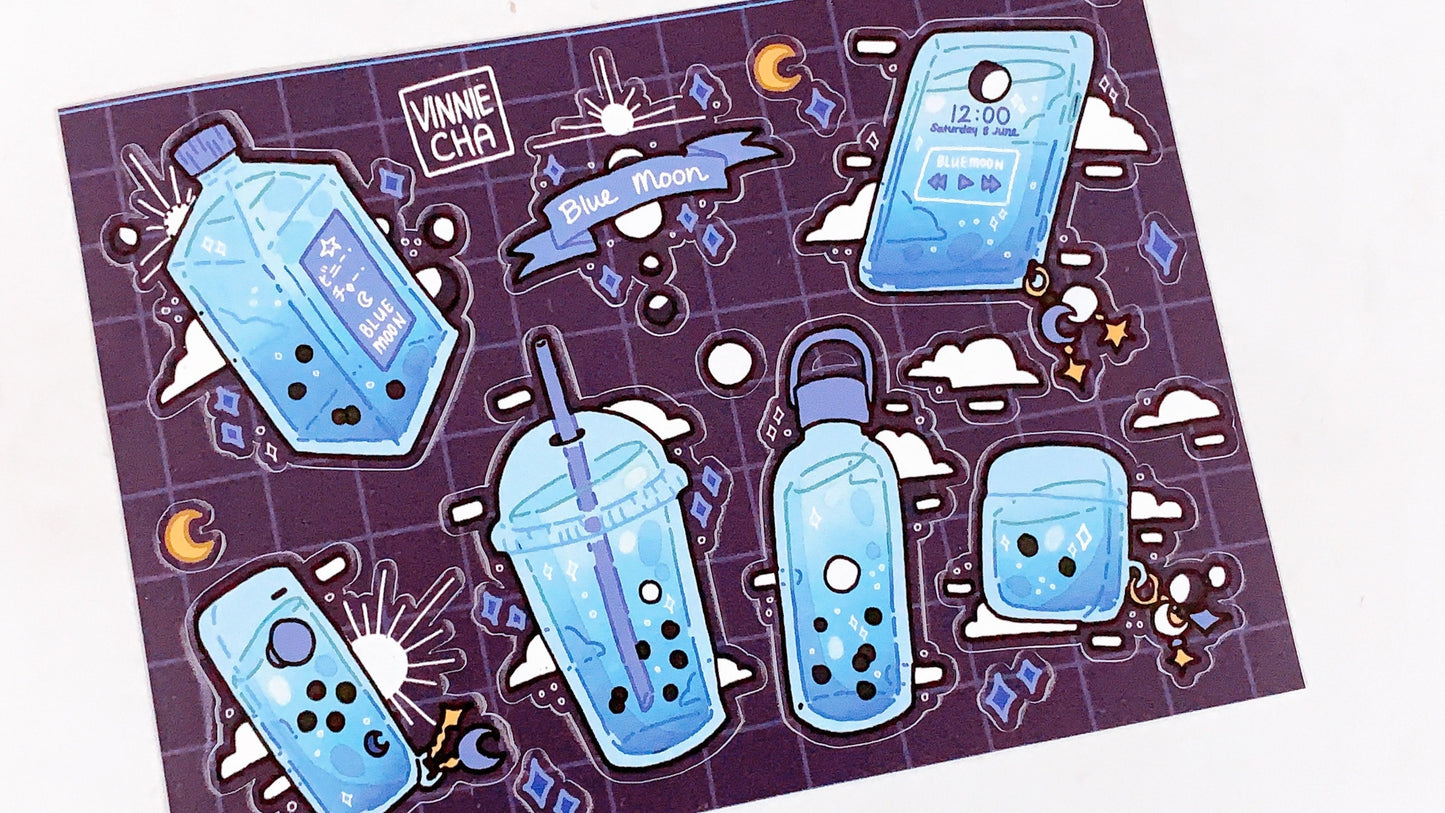 Blue Moon A6 Sticker Sheet