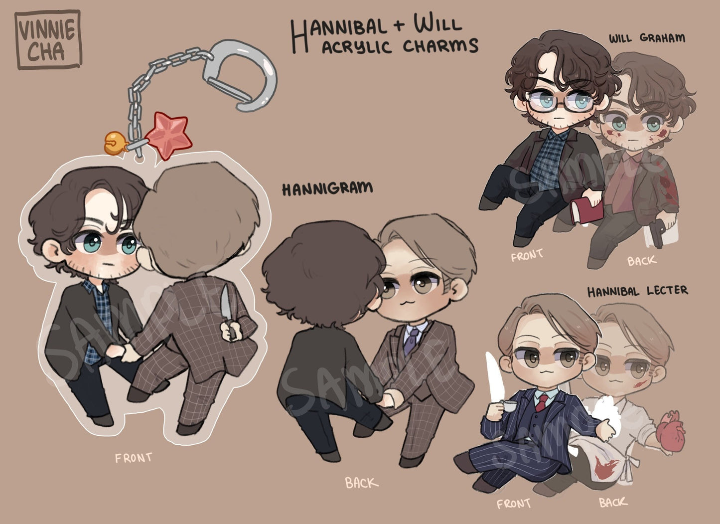 Hannigram | Hannibal + Will Acrylic Charms