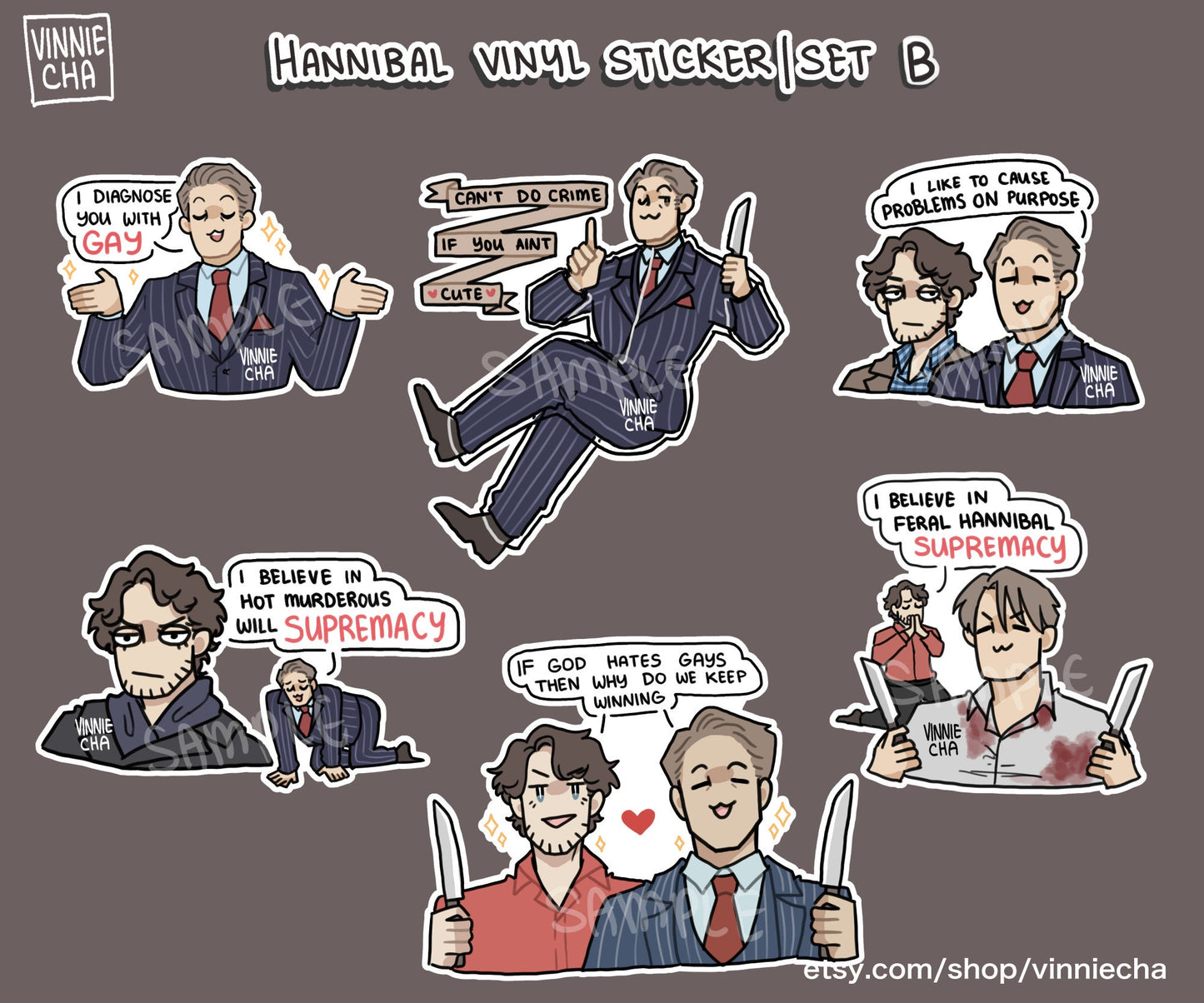 Hannibal Vinyl Stickers | Sticker Set B