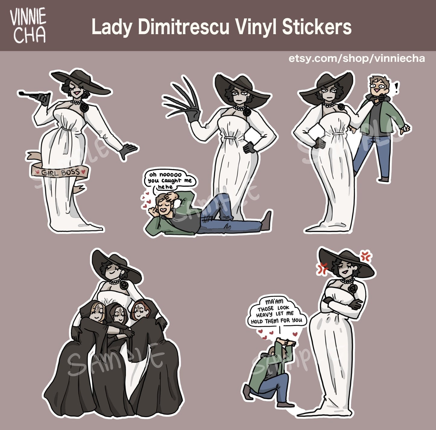 Lady Dimitrescu Vinyl Stickers | Resident Evil Village