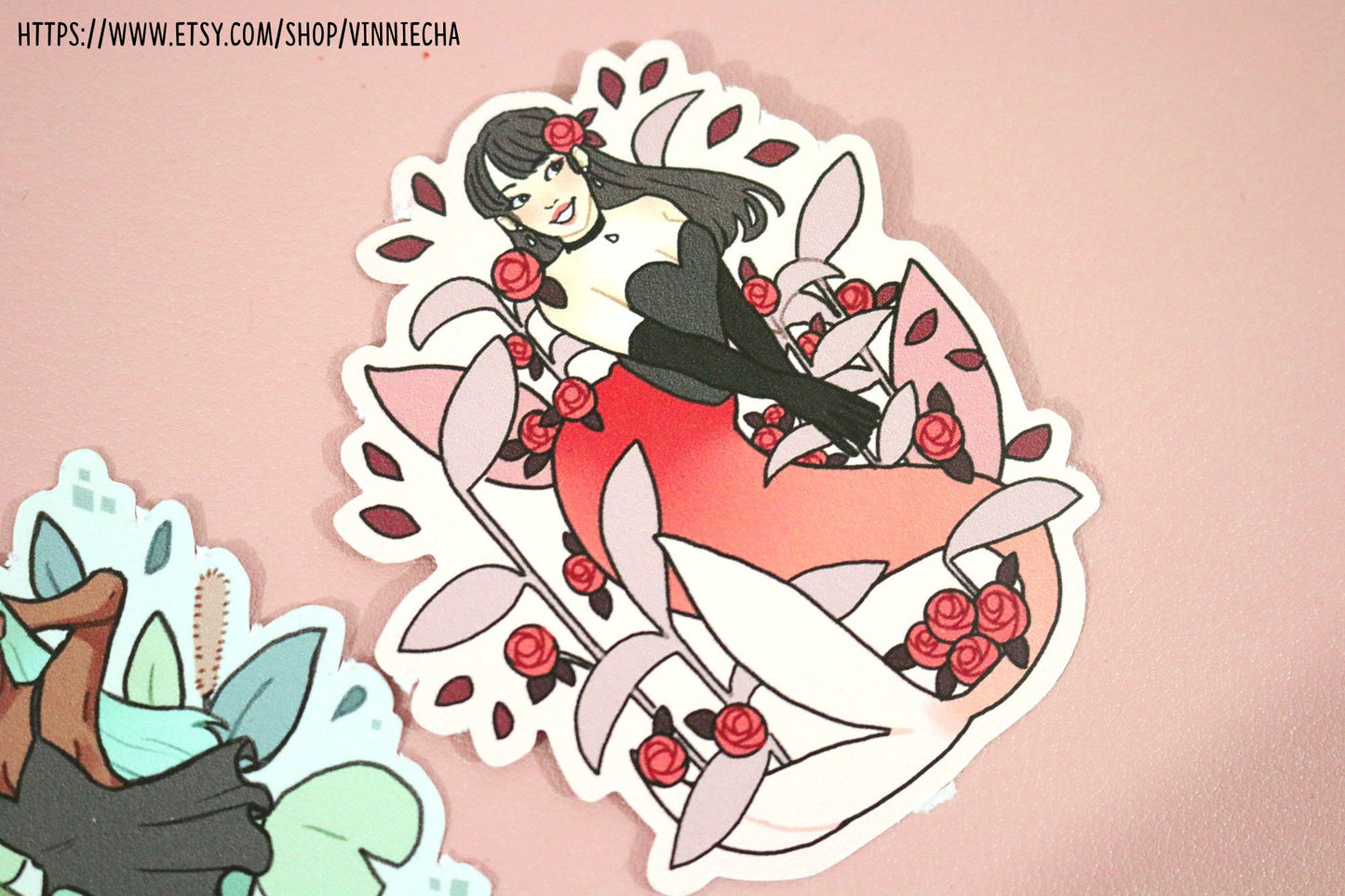Floral Mermaids Vinyl Stickers