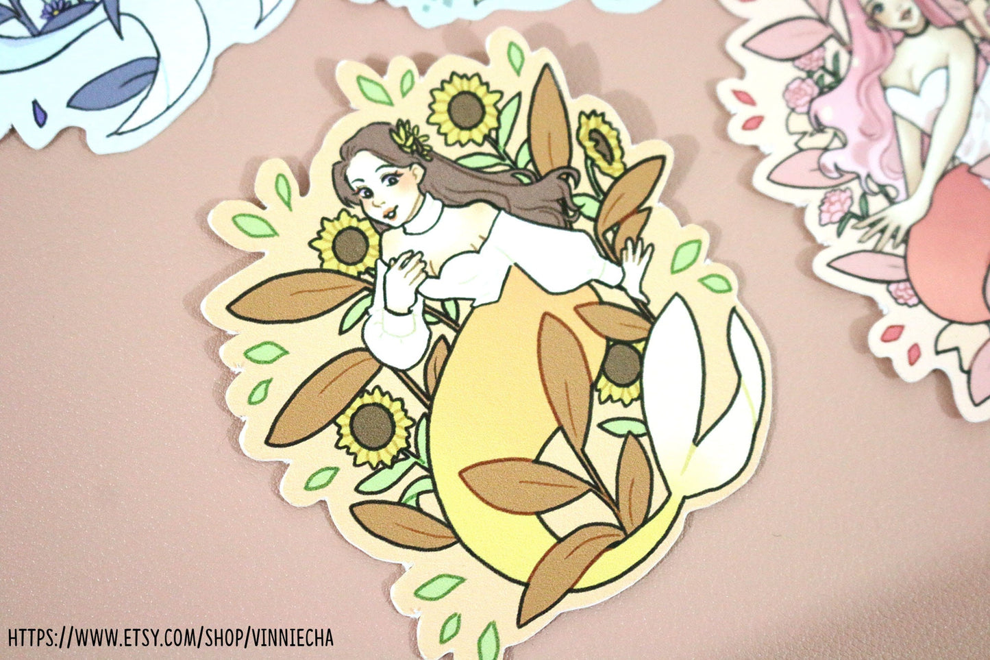 Floral Mermaids Vinyl Stickers