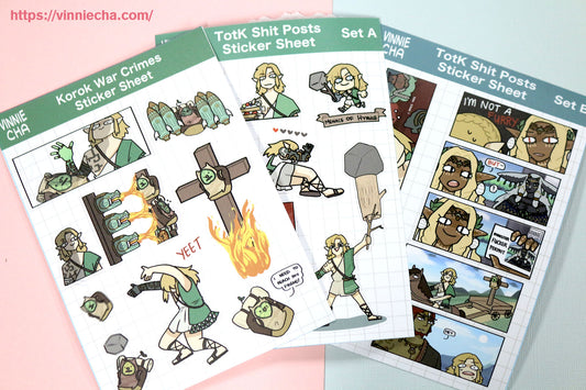 TOTK Zelda Shit Post A6 Sticker Sheet