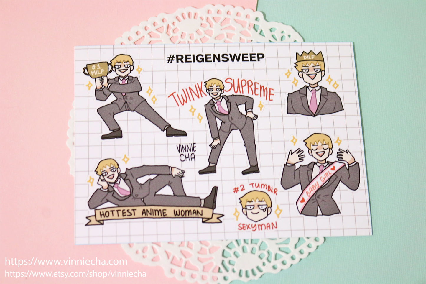 Reigen Sweep | A6 Sticker Sheet