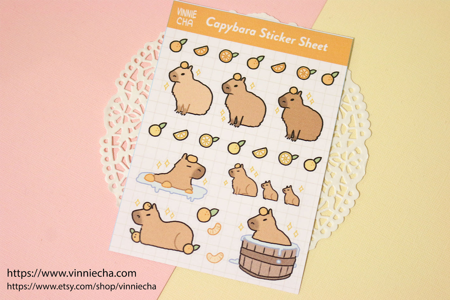 Capybara A6 Vinyl Sticker Sheet