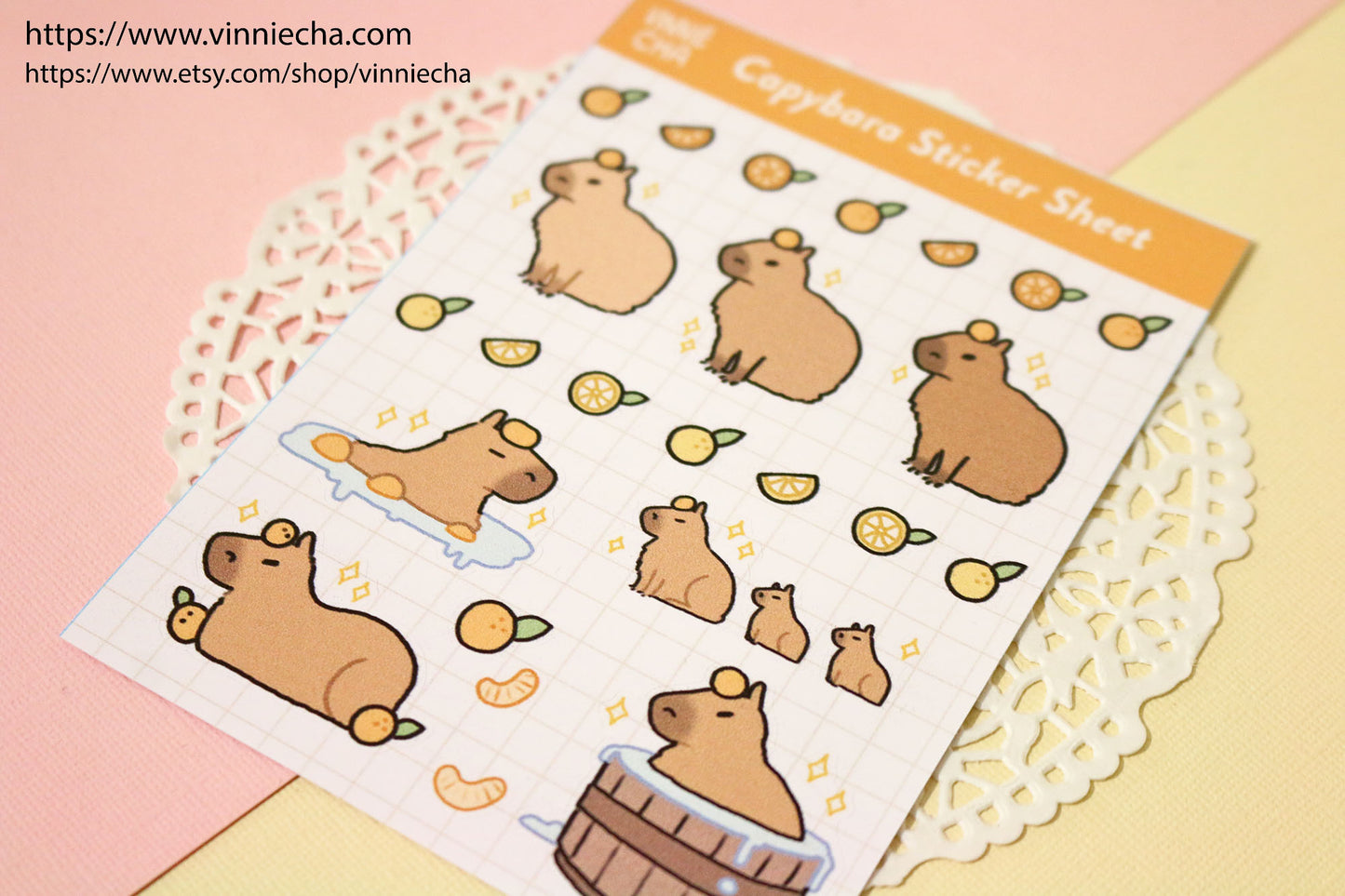 Capybara A6 Vinyl Sticker Sheet