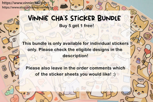 Vinnie Cha's Vinyl Sticker Bundles | Buy 5 Get 1 Free