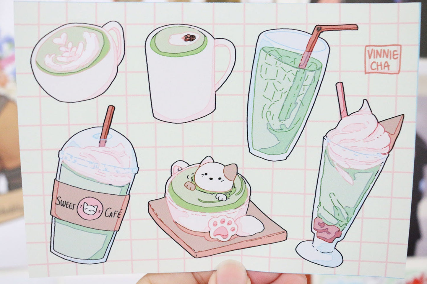 Matcha A6 Sticker Sheet