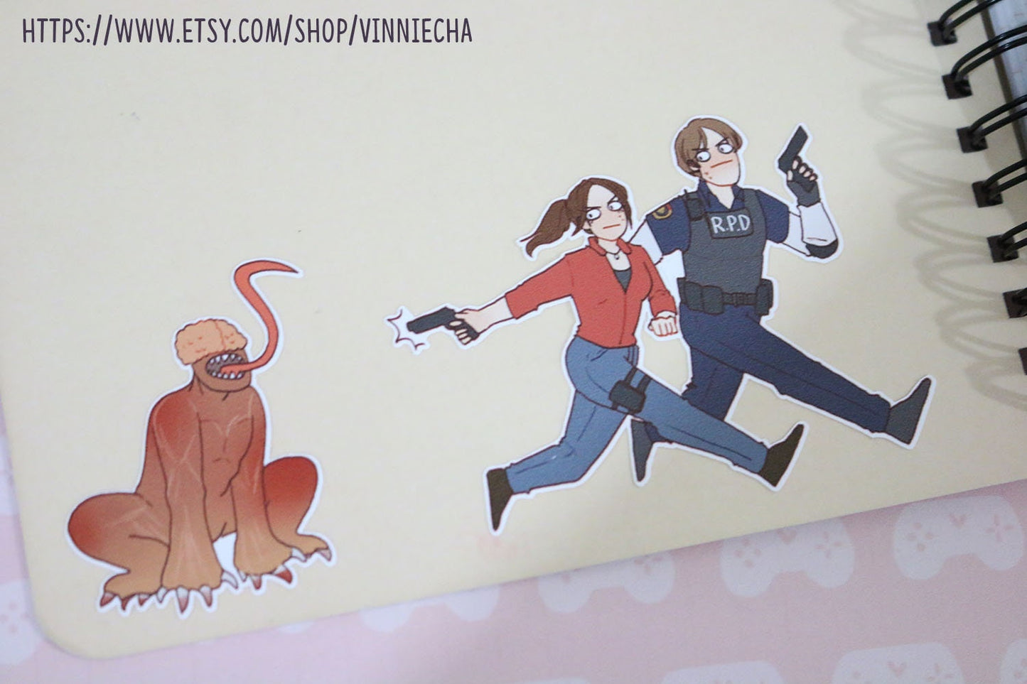 Resident Evil 2 - Leon, Claire & Licker Vinyl Sticker