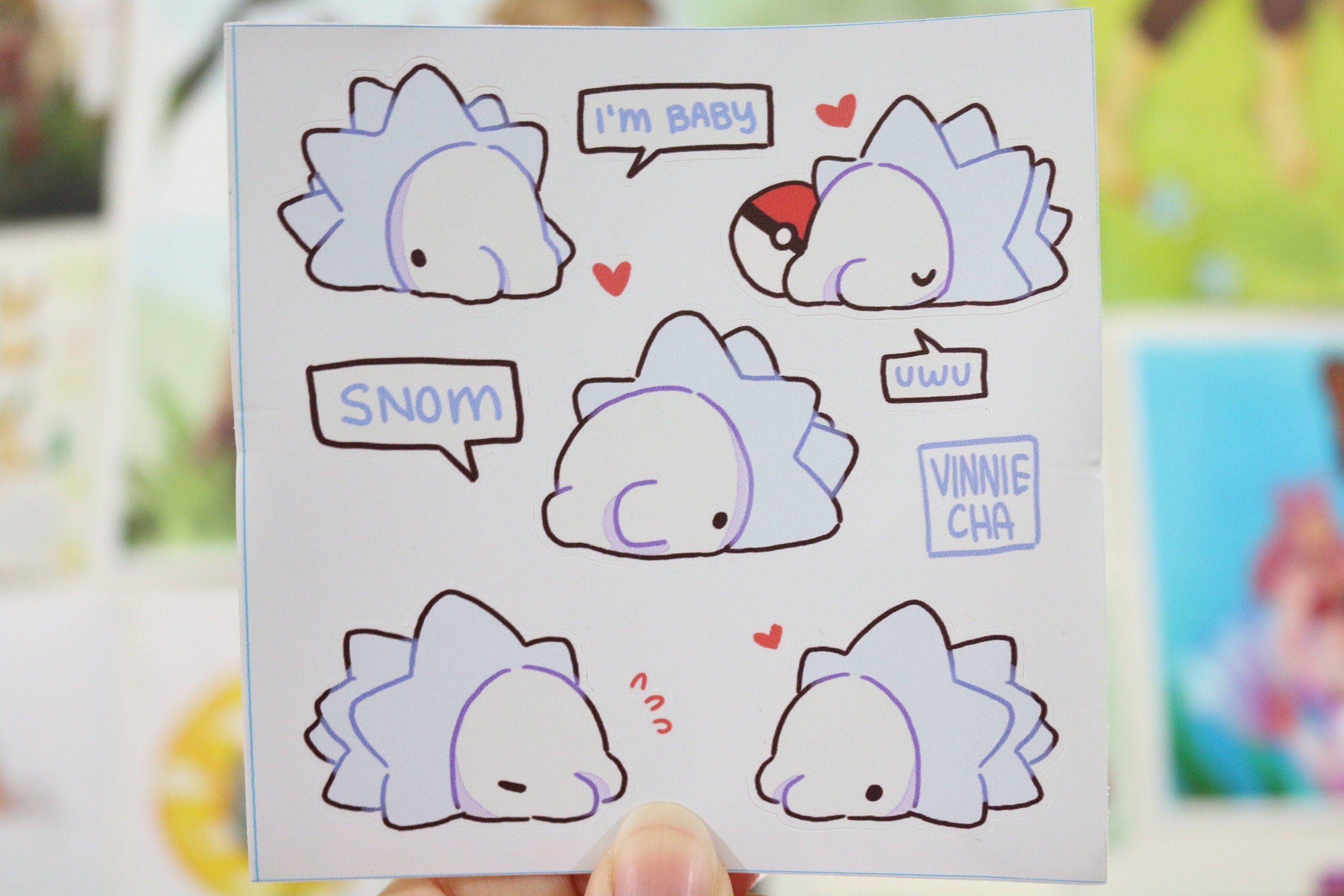 Snom Merch Pokmeon | Snom Vinyl Sticker Sheet – Vinnie Cha