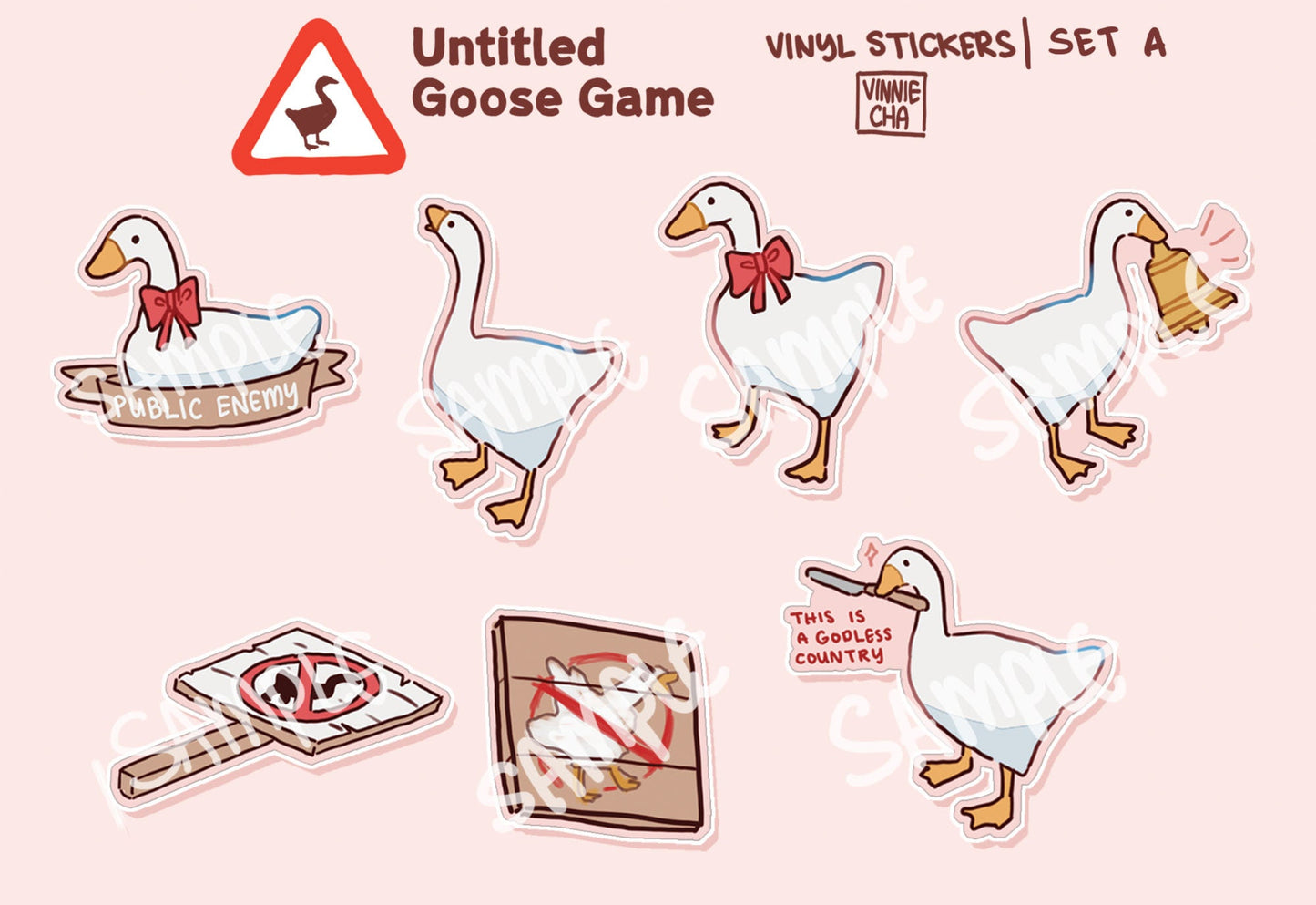 Untitled Goose Game Vinyl Stickers | Set A