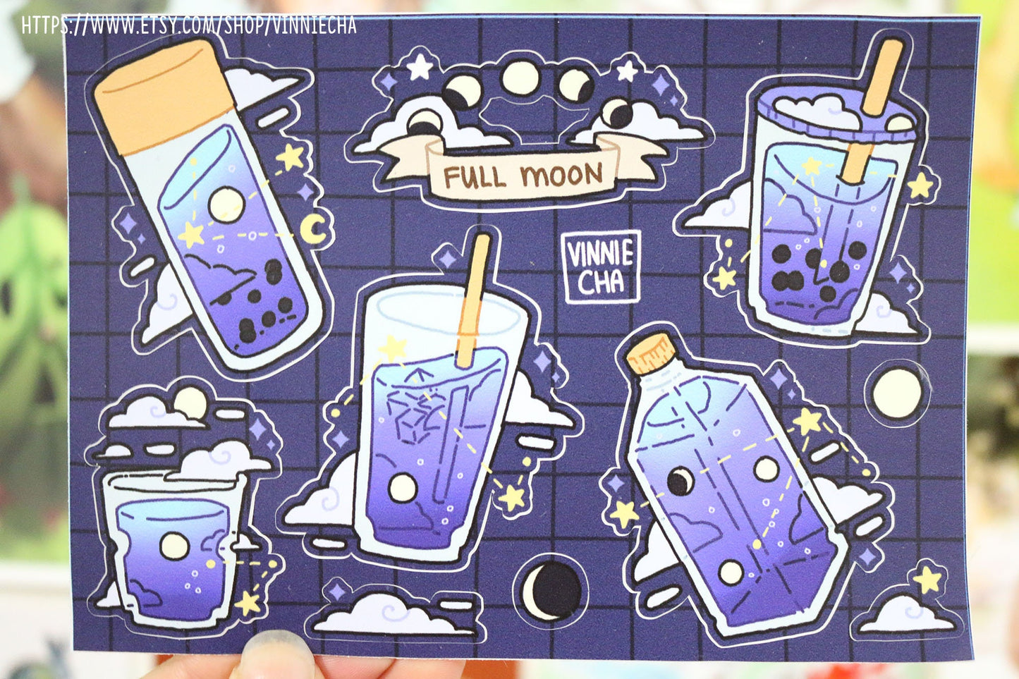 Full Moon A6 Sticker Sheet