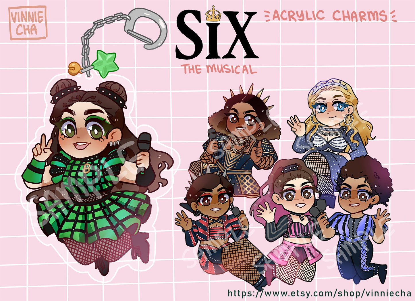 SIX the Musical Acrylic Charms